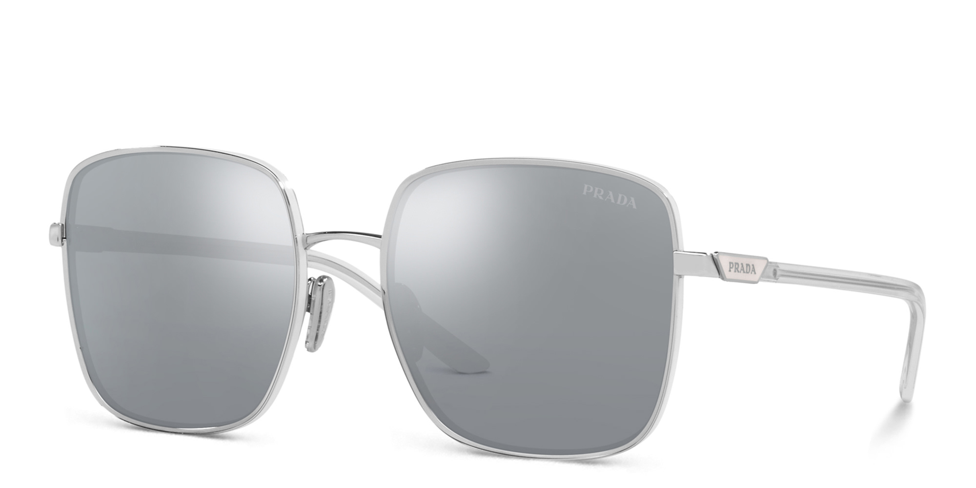 Prada Style Oversized Square 95 Silver Mirror detail 3
