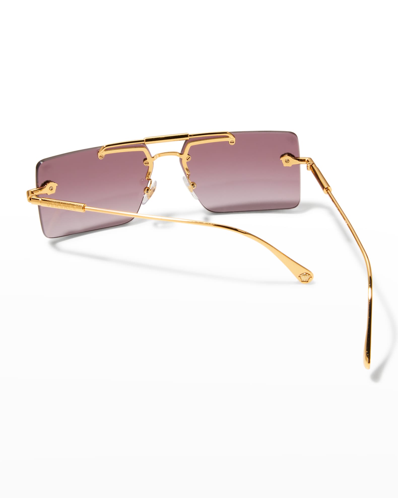Versace Style Rimless Rectangle 101 Amber Gradient detail 3
