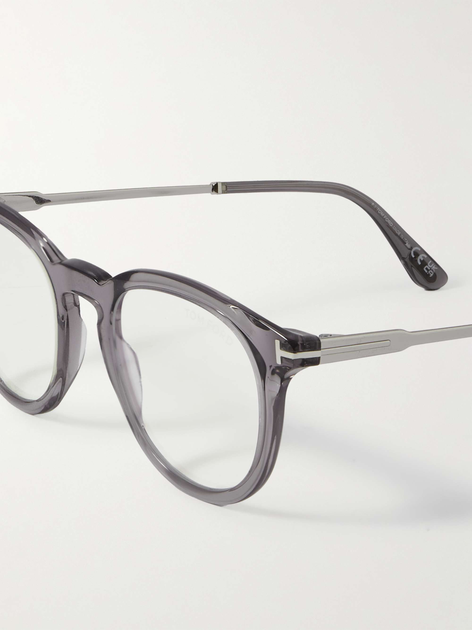 Tom Ford Style Round Metal 107 Silver Mirror detail 3