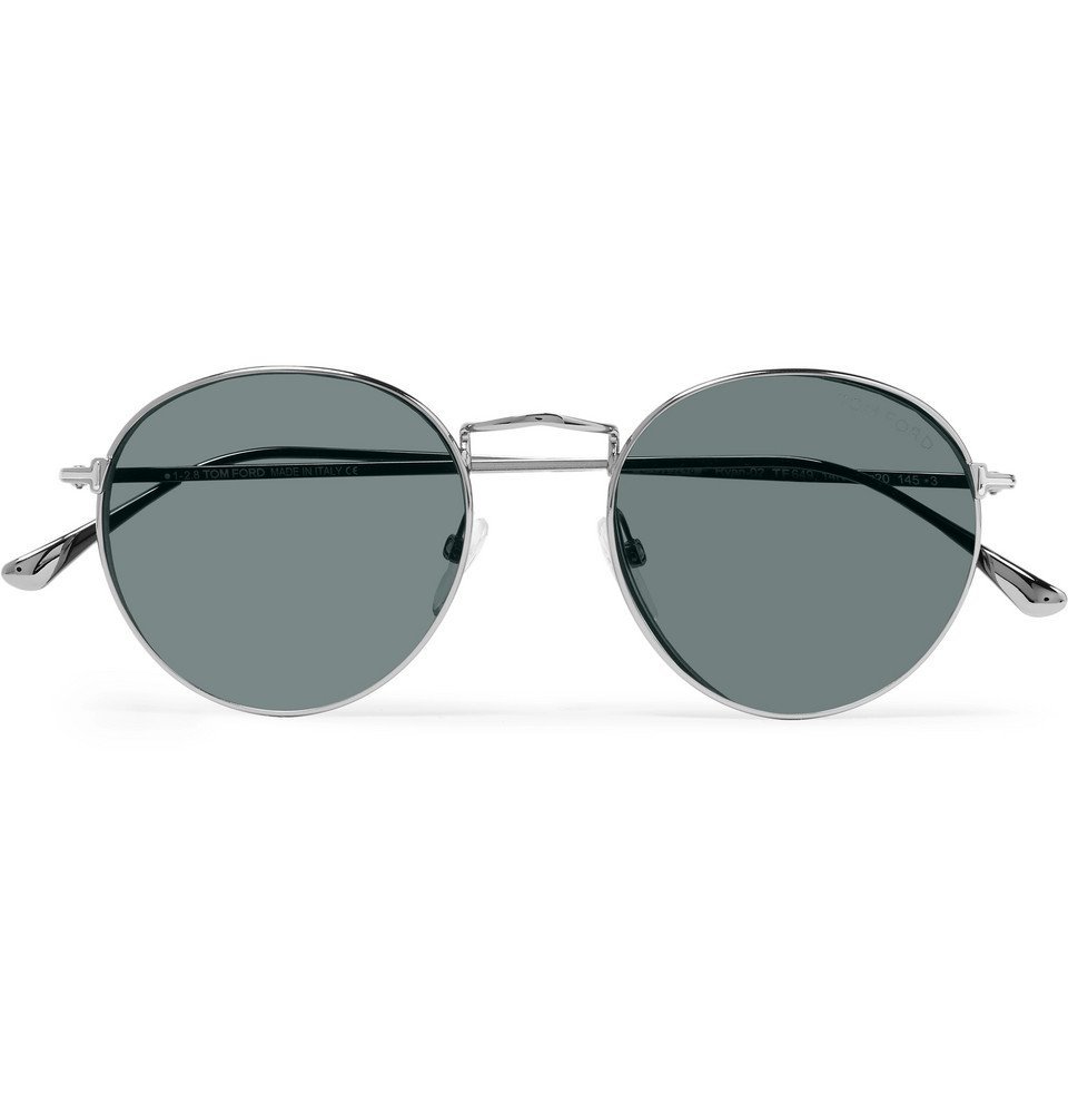 Tom Ford Style Round Metal 107 Silver Mirror detail 4