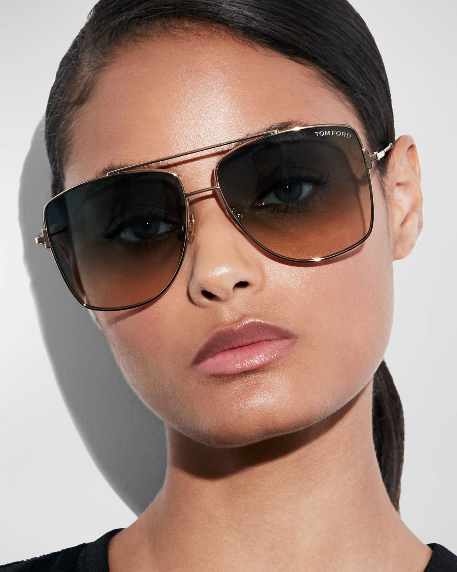 Tom Ford Style Aviator Metal 108 Crystal detail 3