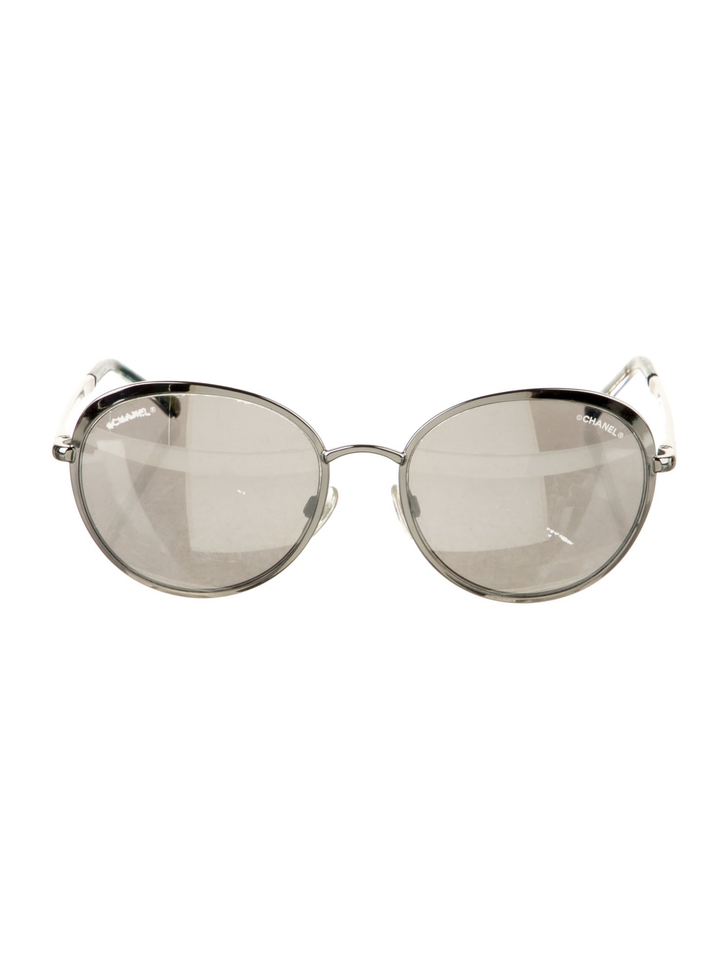 Chanel Style Round Metal 117 Silver Mirror detail 4