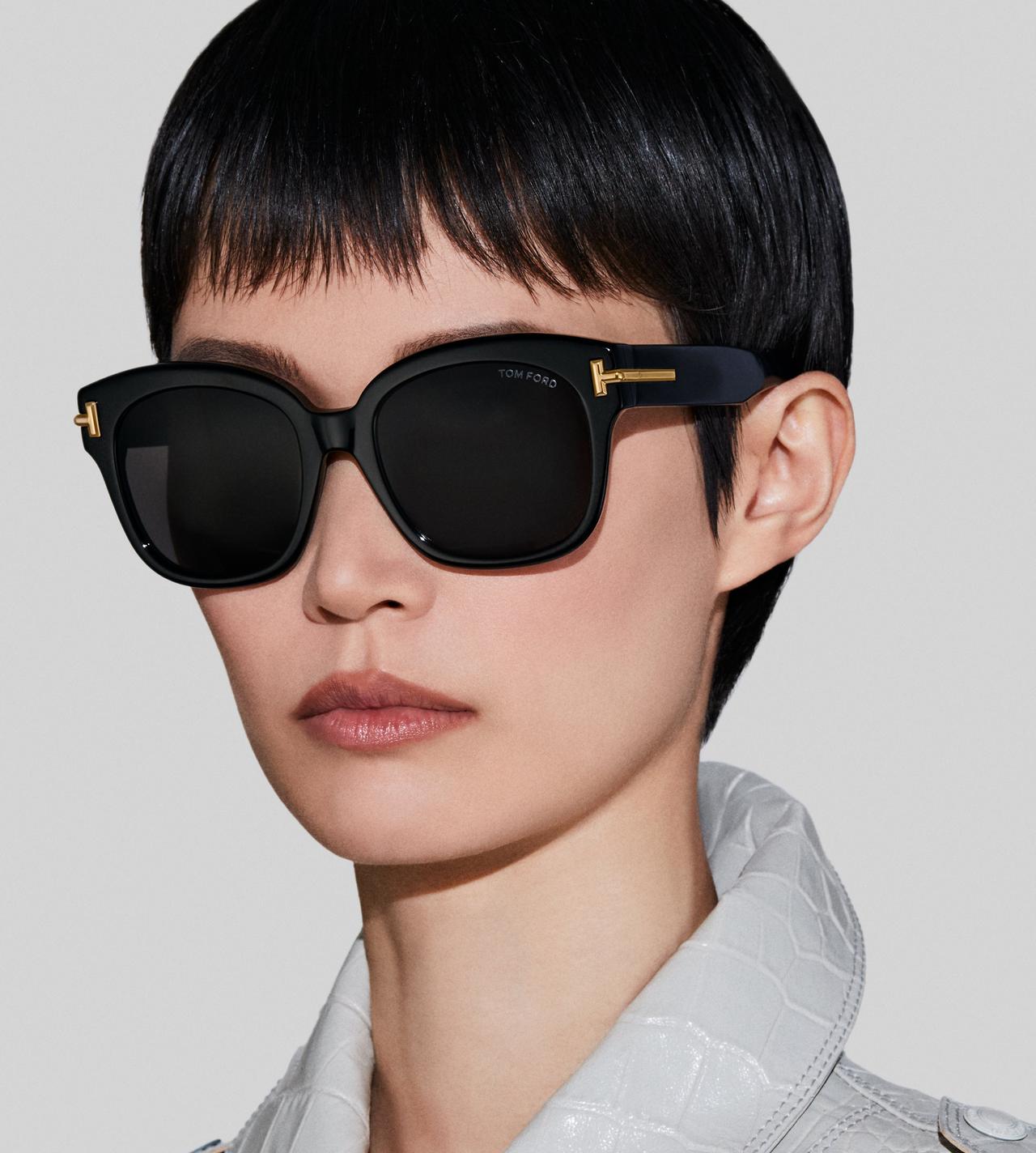 Tom Ford Style Oversized Square 121 Silver Mirror detail 2