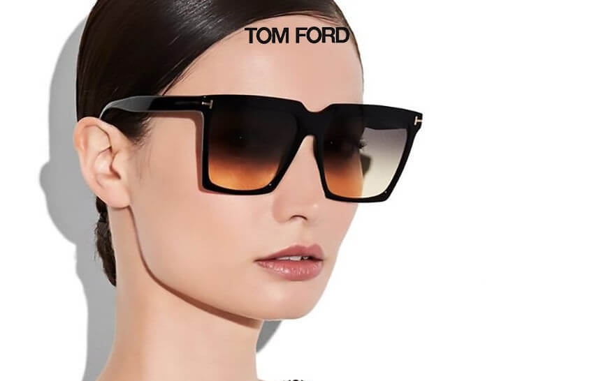 Tom Ford Style Oversized Square 121 Silver Mirror detail 3