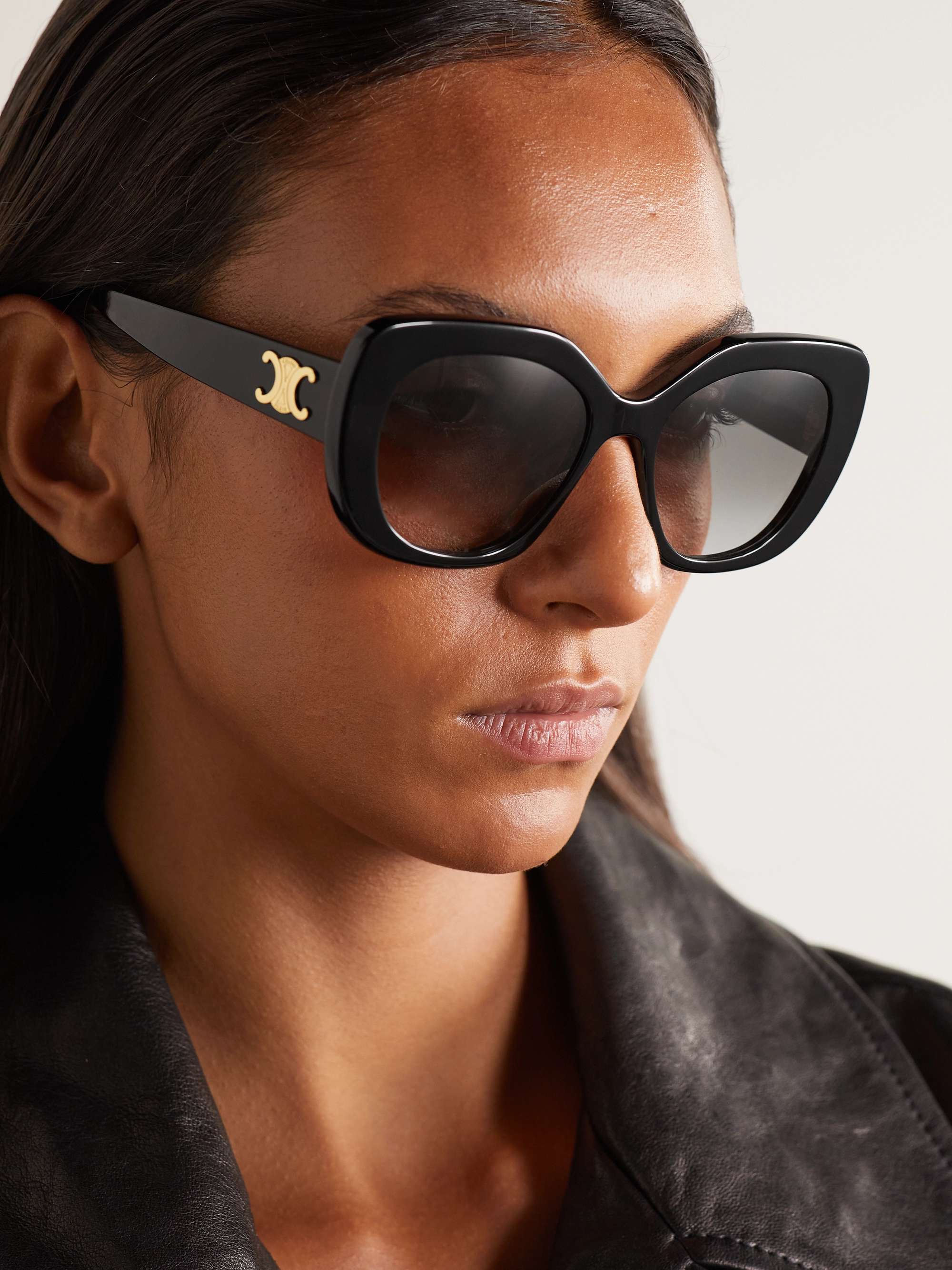 Celine Style Retro Square 122 Black / Gold detail 4