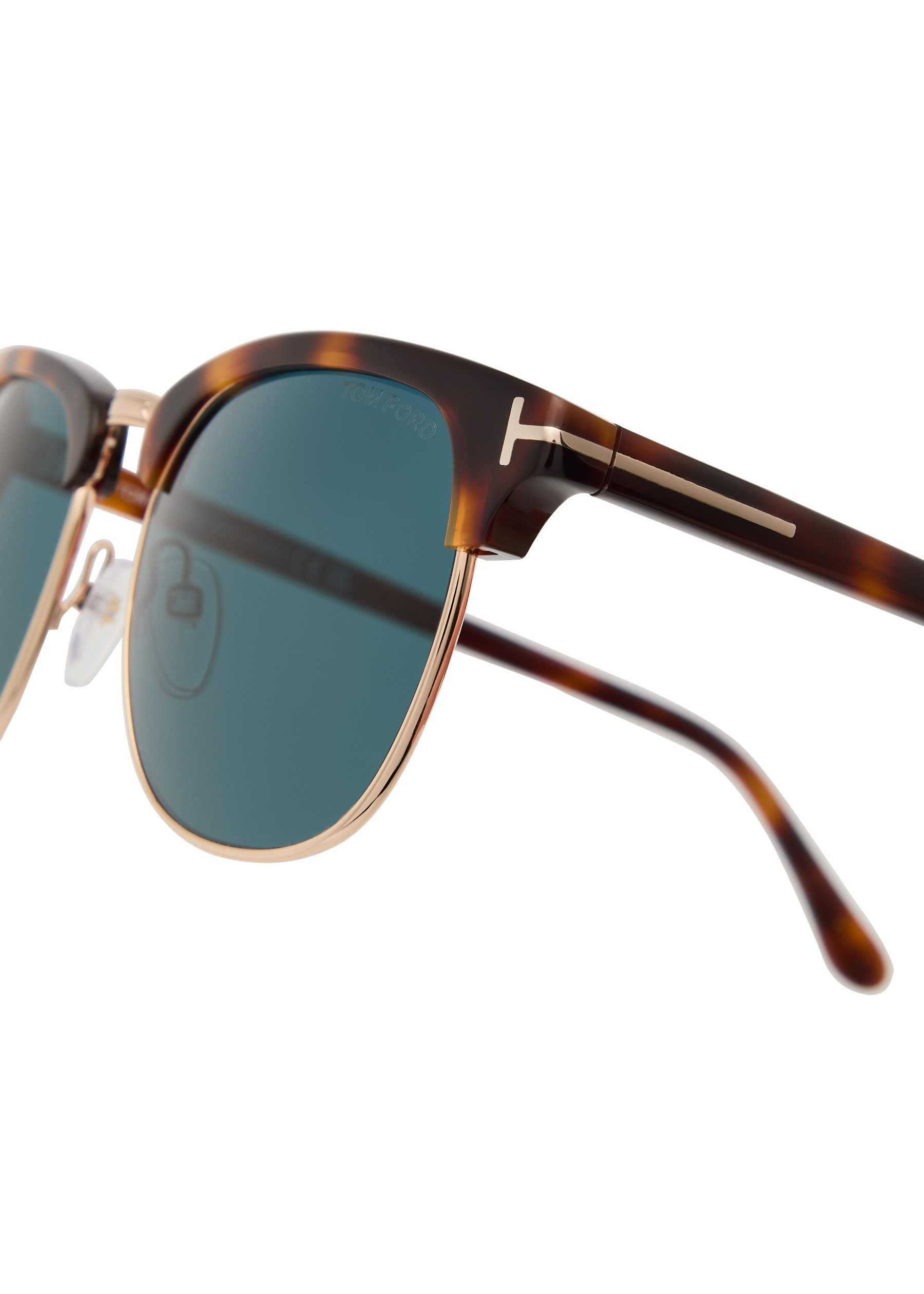 Tom Ford Style Clubmaster Round 123 Silver Mirror detail 3