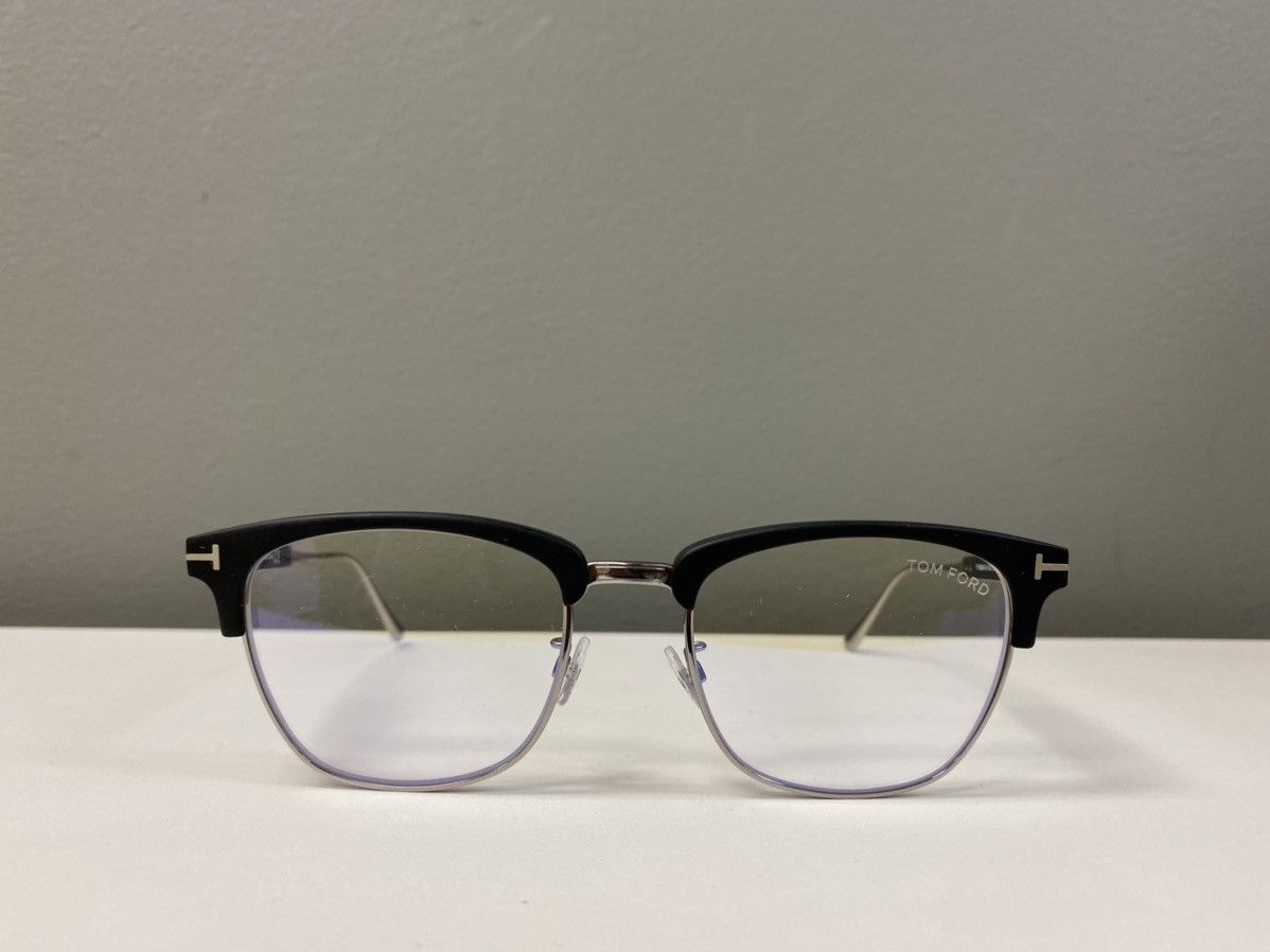 Tom Ford Style Clubmaster Round 123 Silver Mirror detail 4