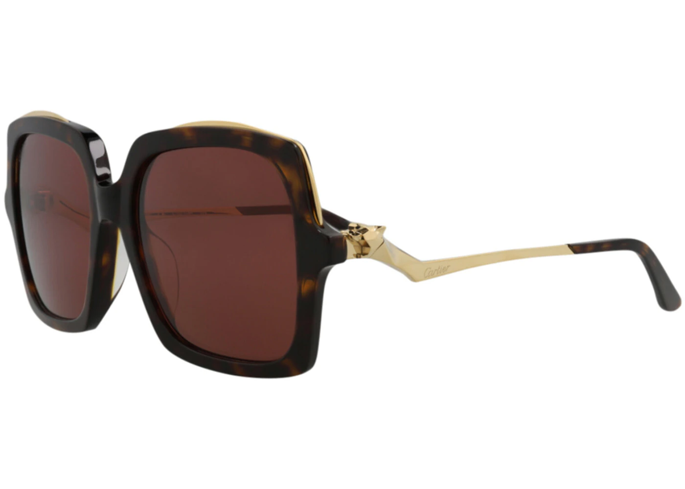 Cartier Style Oversized Square 126 Havana detail 3