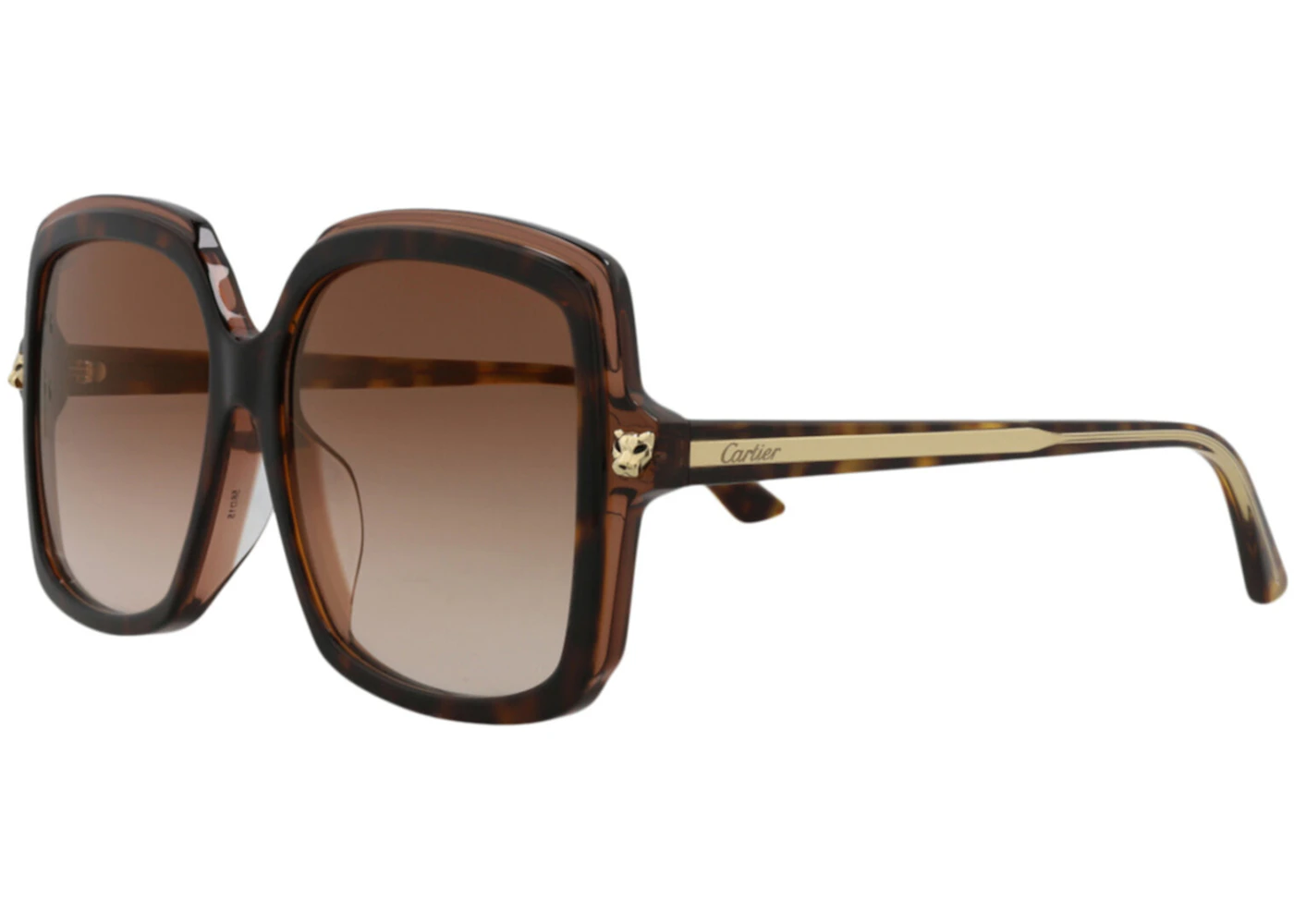 Cartier Style Oversized Square 126 Havana detail 4