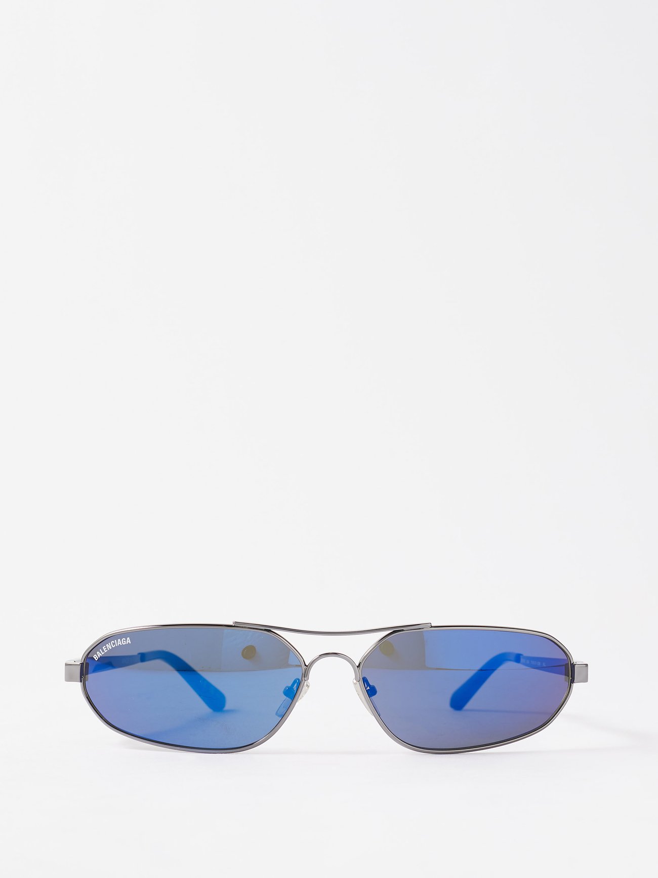 Balenciaga Style Aviator Metal 134 Blue Mirror detail 4