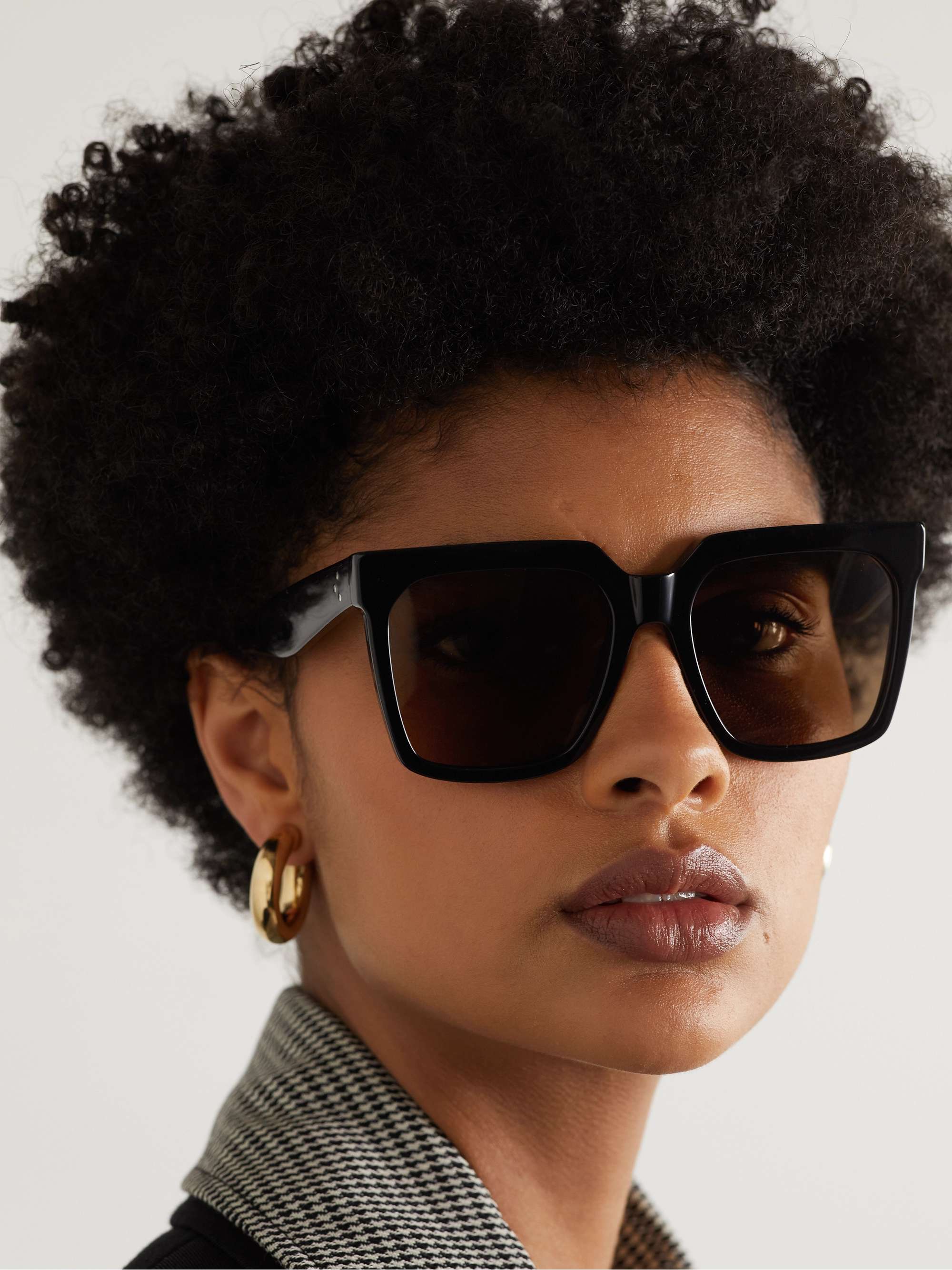Celine Style Oversized Square 148 Silver Mirror detail 3