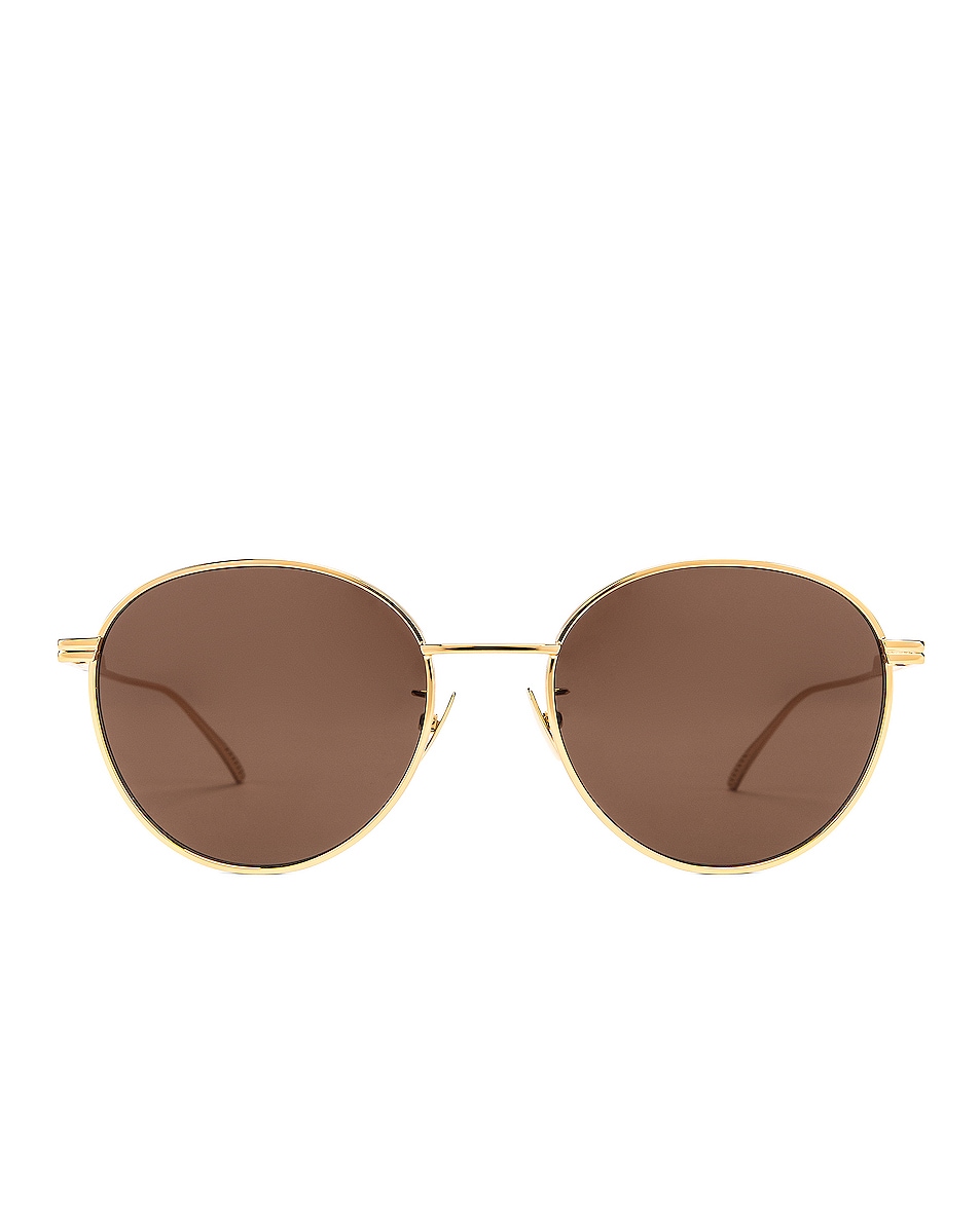 Bottega Style BV Round Metal Gold / Brown detail 2