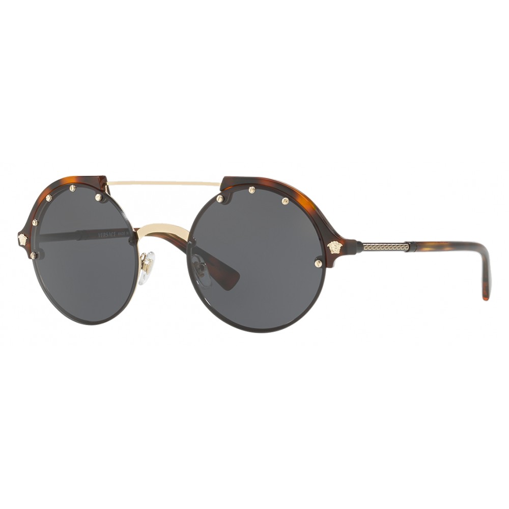 Versace Style Round Metal 153 Havana detail 3