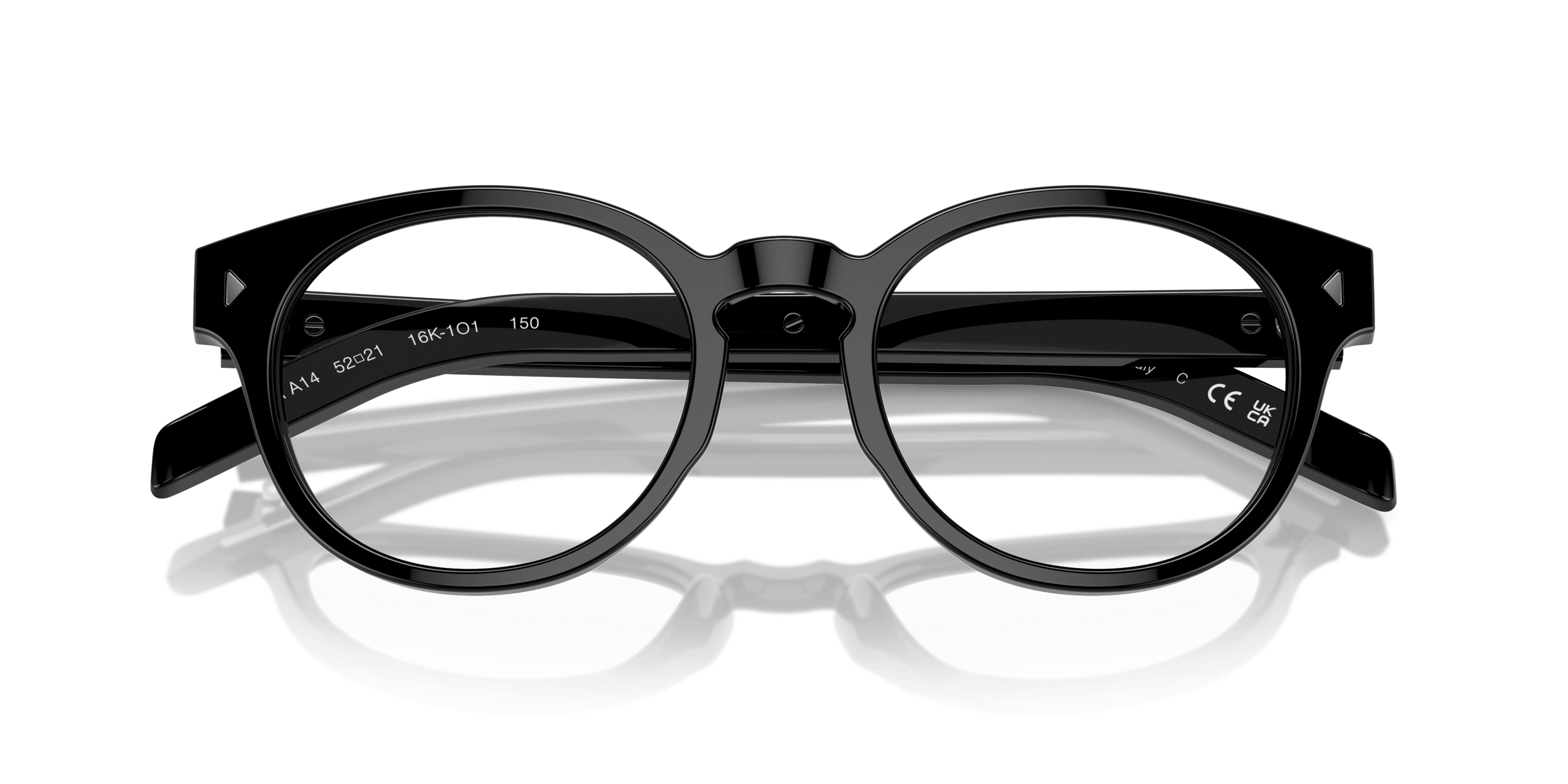 Prada Style Panto Frame 154 Black / Gold detail 4
