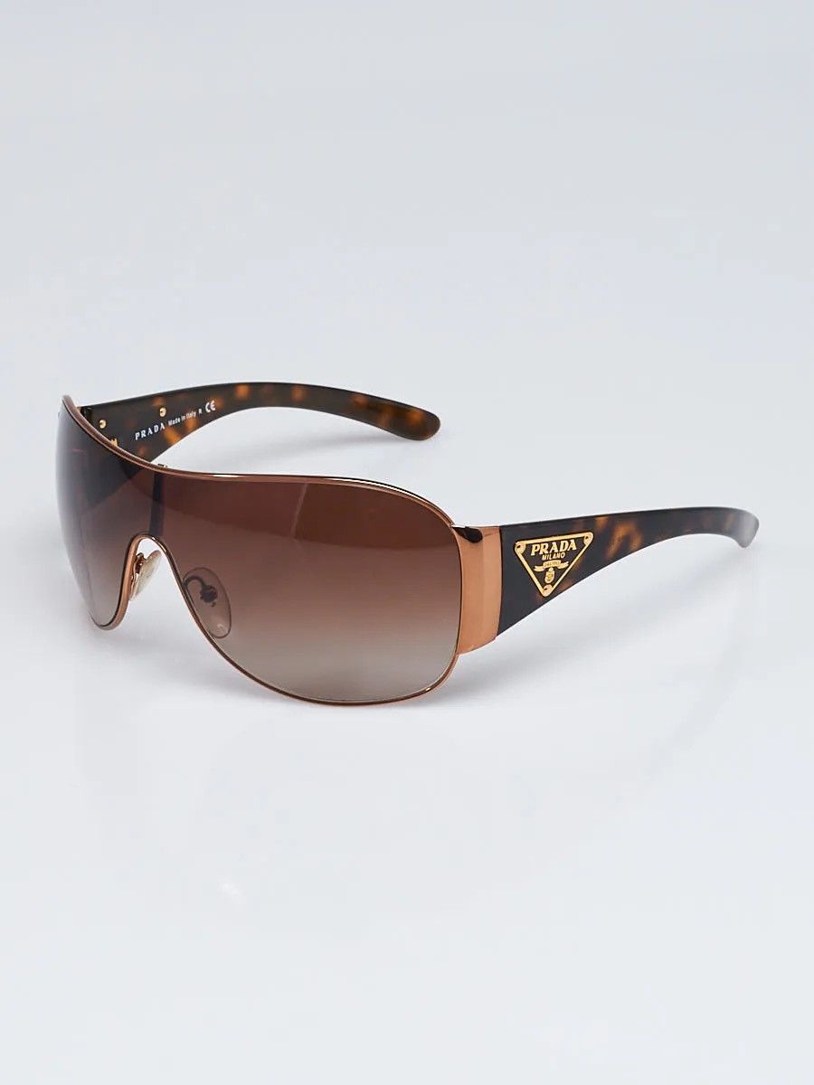Prada Style Shield Sunglasses 155 Tortoise detail 3