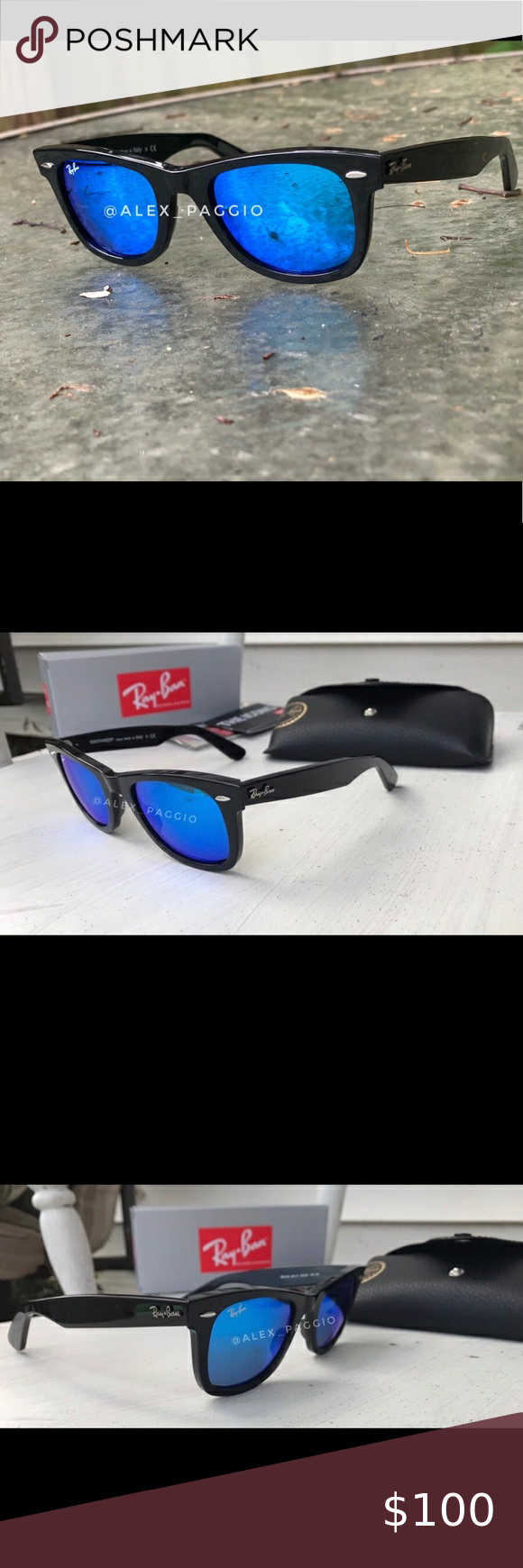 Oakley Style Wayfarer Classic 233 Blue Mirror detail 2