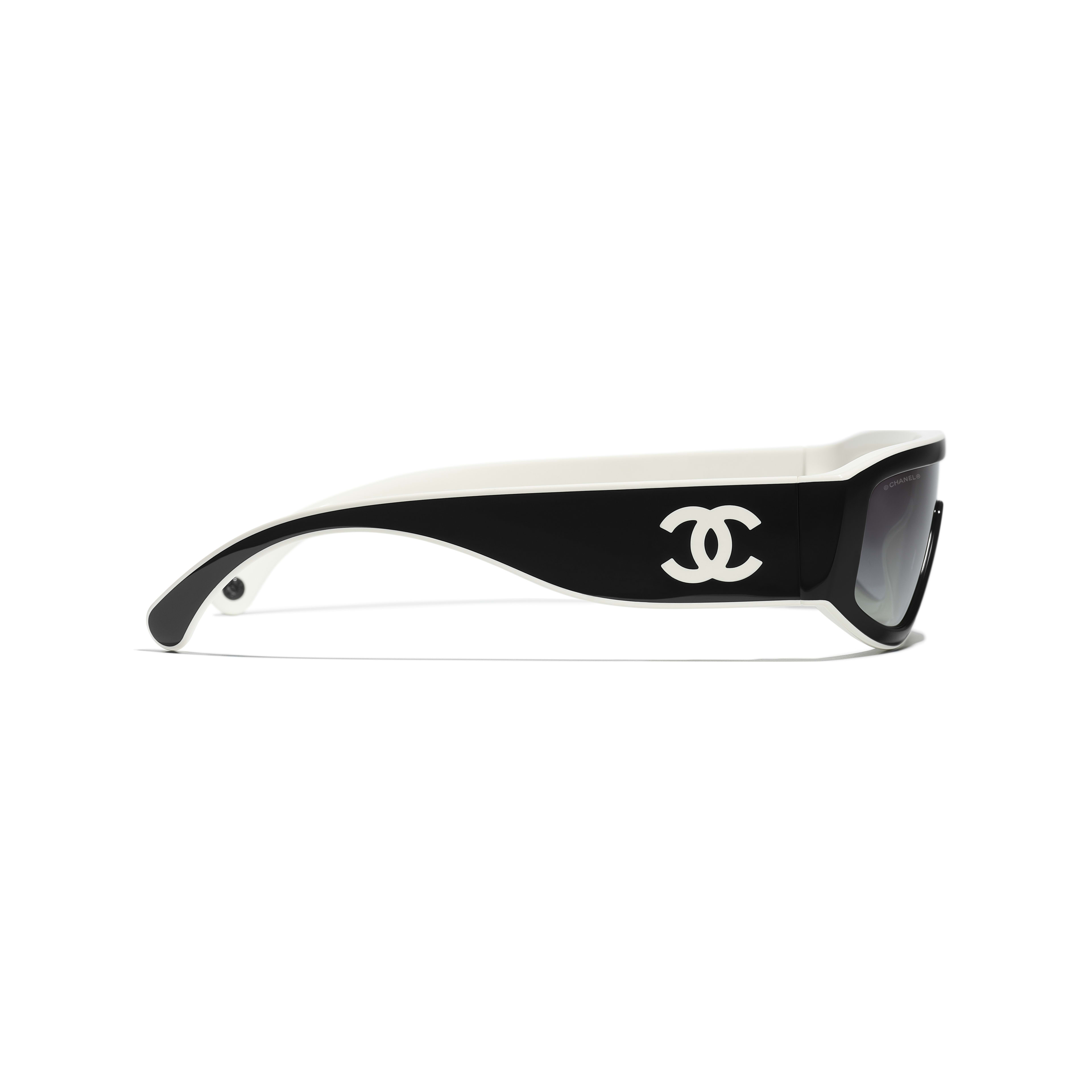 Chanel Style Shield Sunglasses 162 Matte Black detail 3
