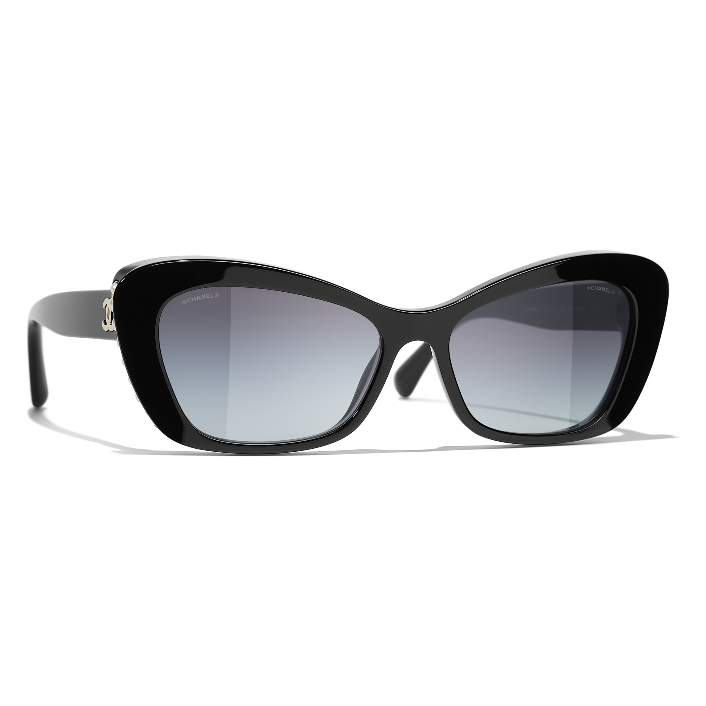 Chanel Style Cat-Eye Acetate 165 Silver Mirror detail 3