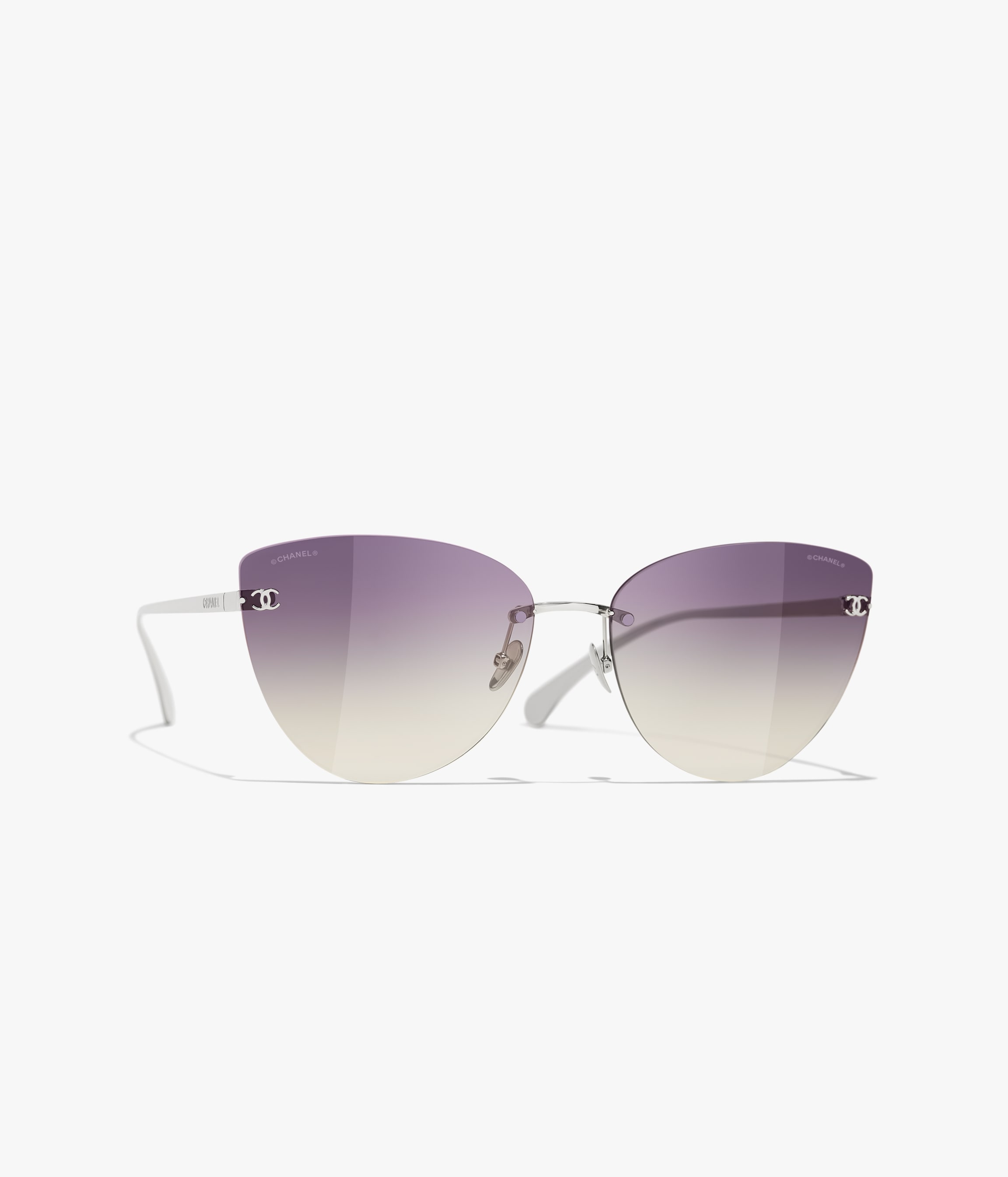 Chanel Style Cat-Eye Acetate 165 Silver Mirror detail 4