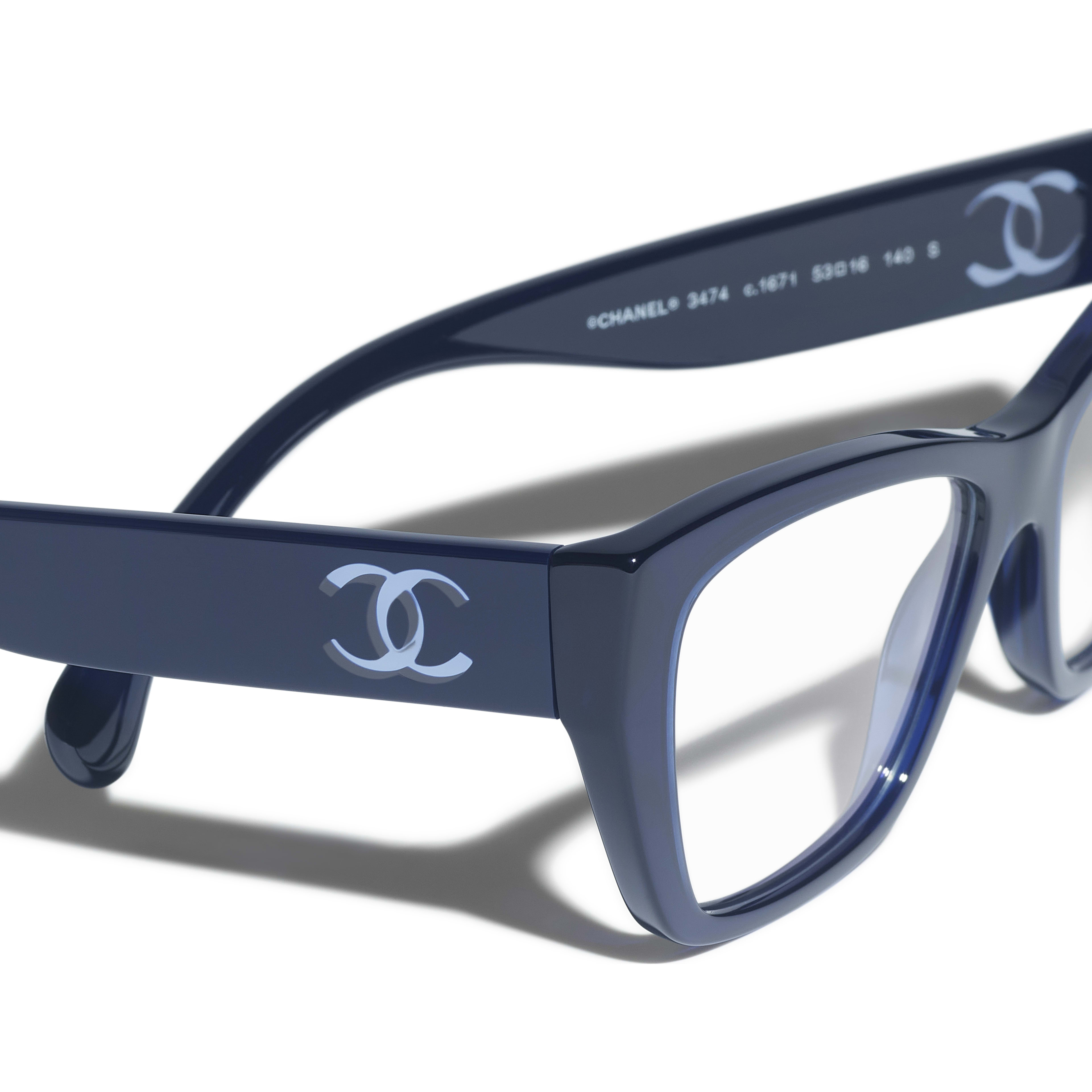 Chanel Style Cat-Eye Acetate 169 Blue Mirror detail 2