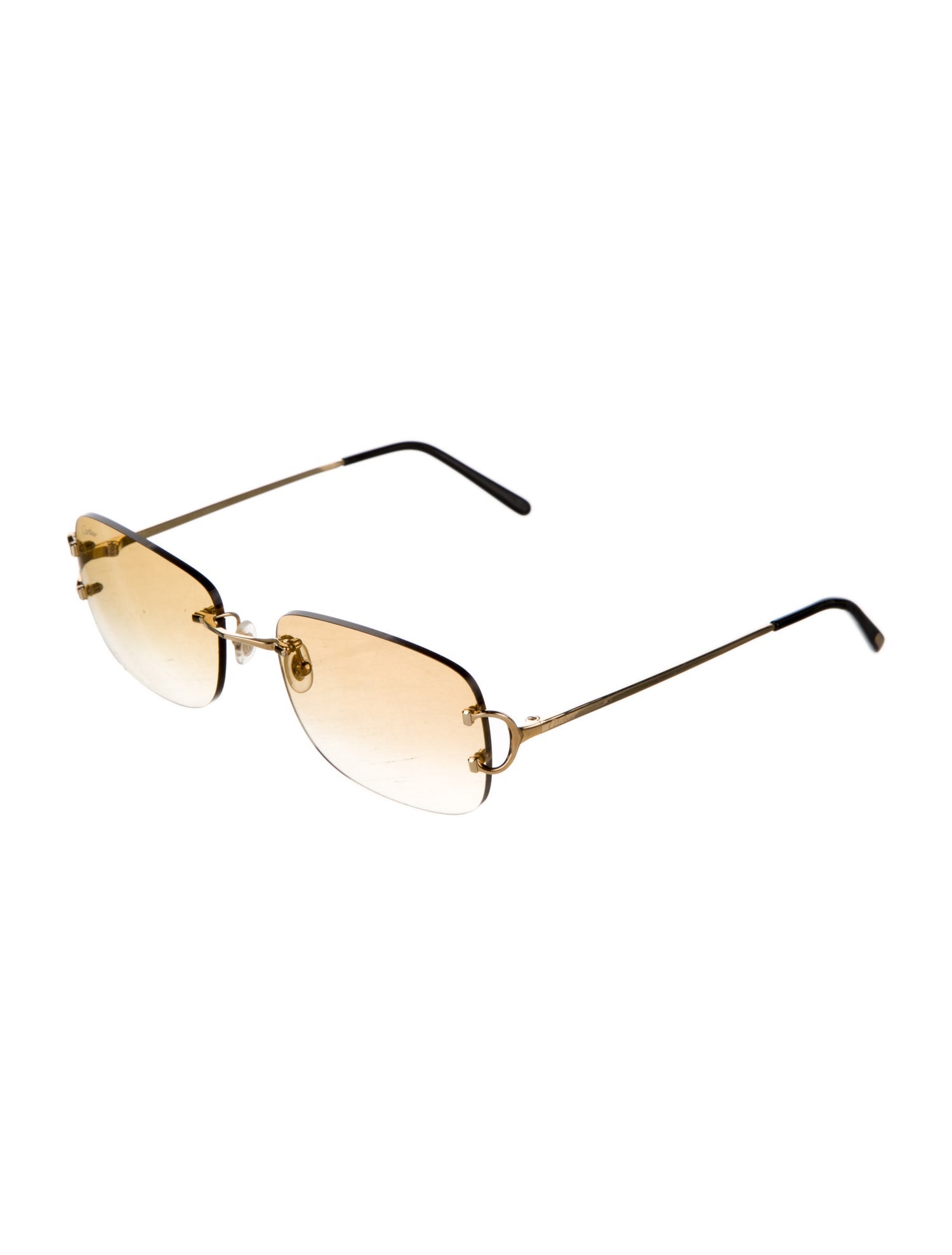 Cartier Style Retro Square 193 Amber Gradient detail 3