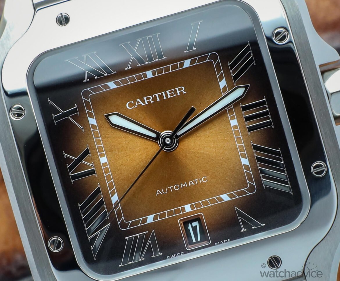 Cartier Style Retro Square 193 Amber Gradient detail 4