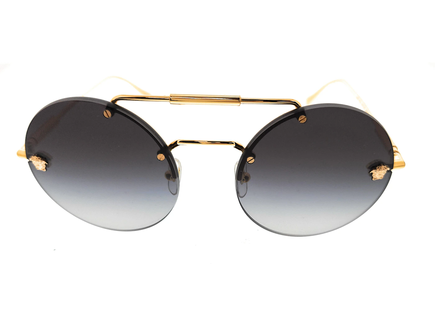 Versace Style Round Metal 201 Black / Gold detail 2