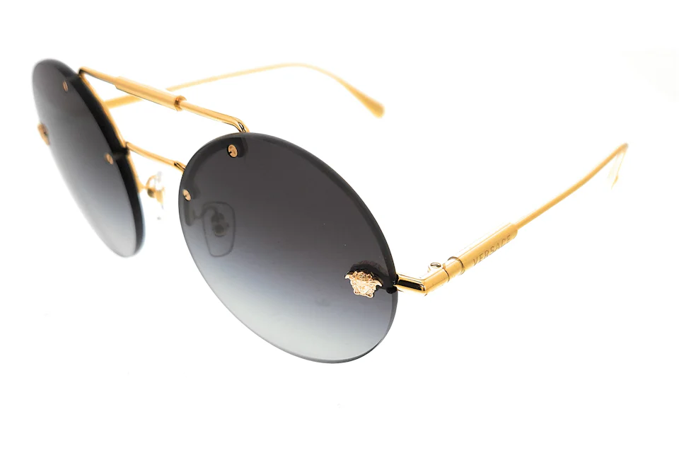 Versace Style Round Metal 201 Black / Gold detail 3