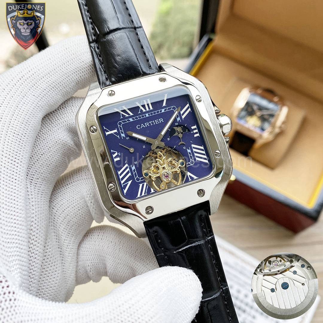 Cartier Style Retro Square 202 Blue Mirror detail 2
