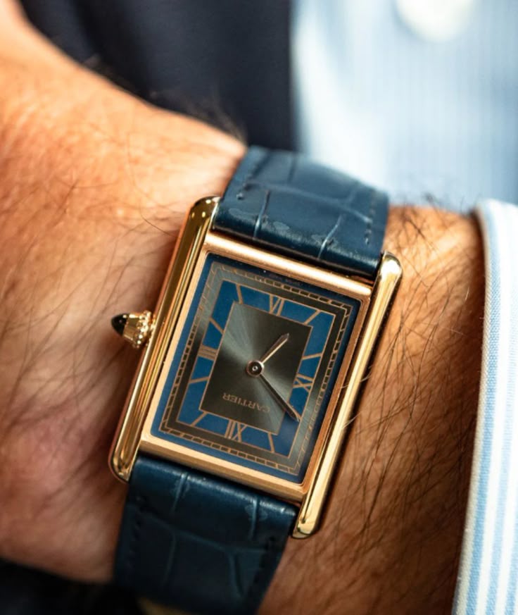 Cartier Style Retro Square 202 Blue Mirror detail 4
