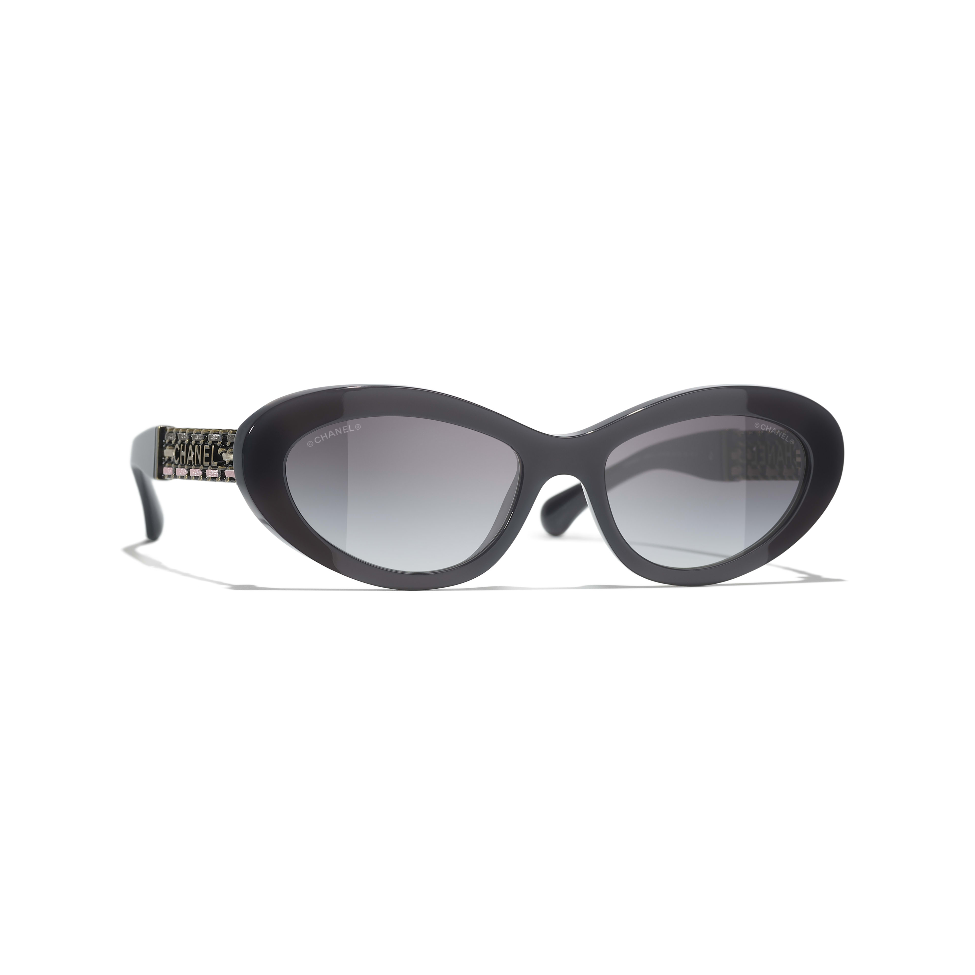 Chanel Style Cat-Eye Acetate 206 Silver Mirror detail 4
