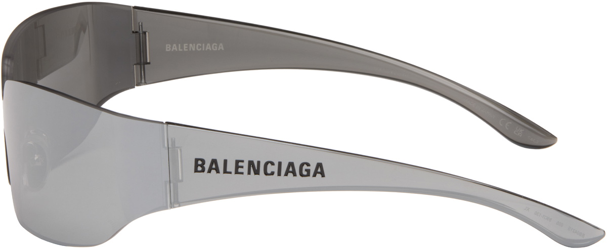 Balenciaga Style Retro Square 211 Silver Mirror detail 2