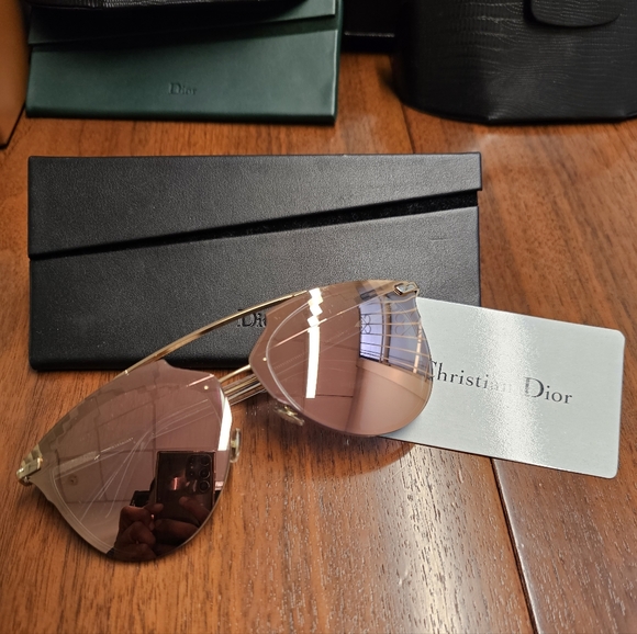 Dior Style Aviator Metal 218 Rose Gold detail 2