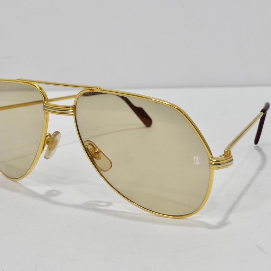 Cartier Style Pilot Frame 220 Silver Mirror detail 3