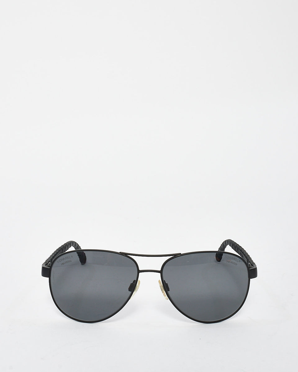 Chanel Style Aviator Metal 225 Matte Black detail 2
