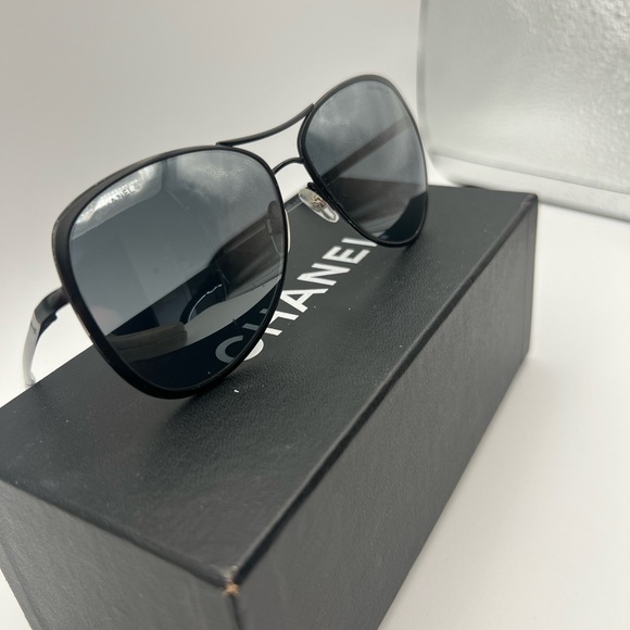 Chanel Style Aviator Metal 225 Matte Black detail 4