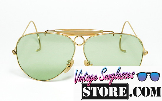 Vintage Ray-Ban Style Shooter Bausch & Lomb Gold / Green detail 3
