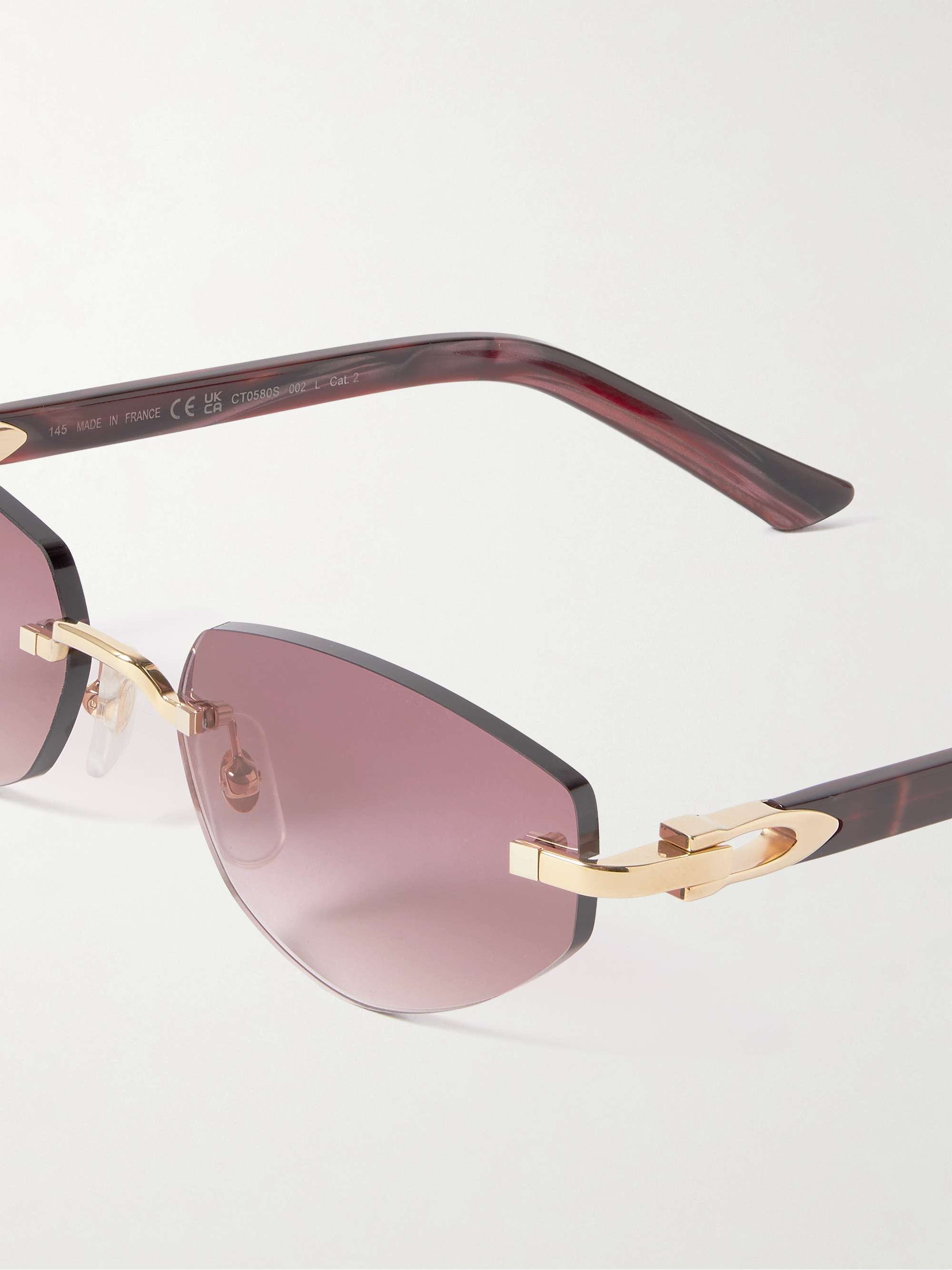 Cartier Style Cat-Eye Acetate 235 Rose Gold detail 2