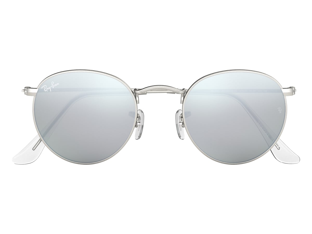 Ray-Ban Style Clubmaster Round 240 Silver Mirror detail 4