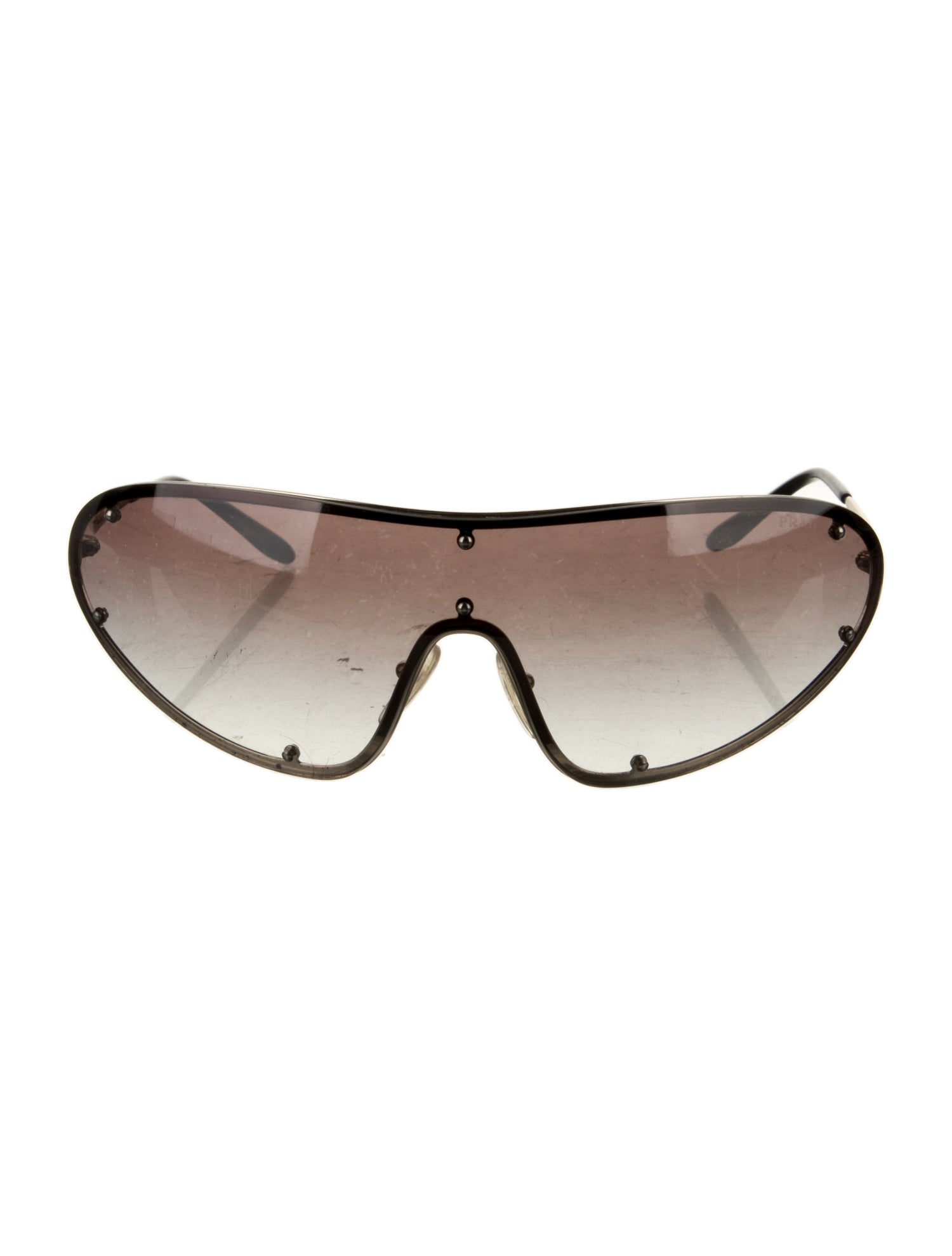 Prada Style Shield Sunglasses 250 Crystal detail 2