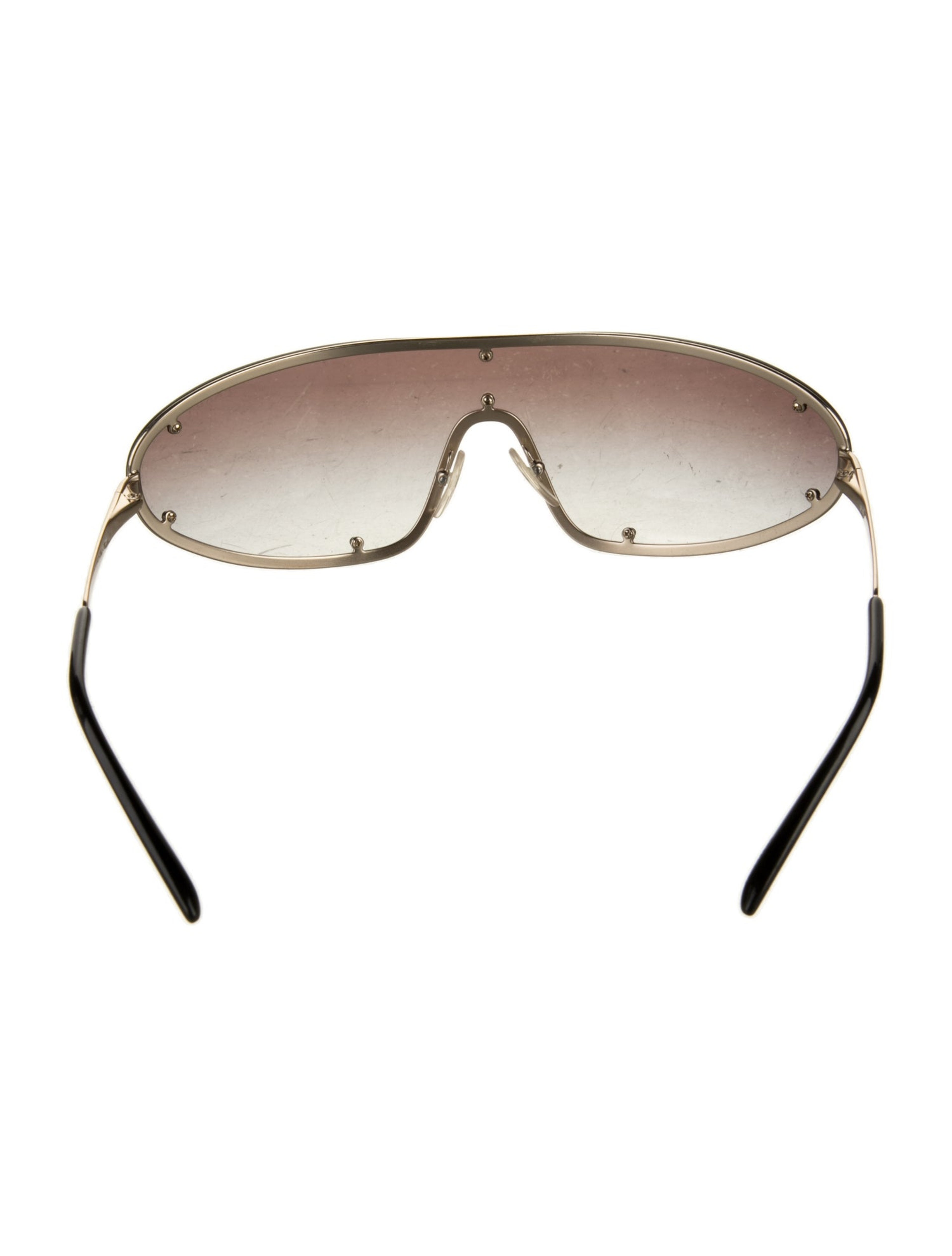 Prada Style Shield Sunglasses 250 Crystal detail 3