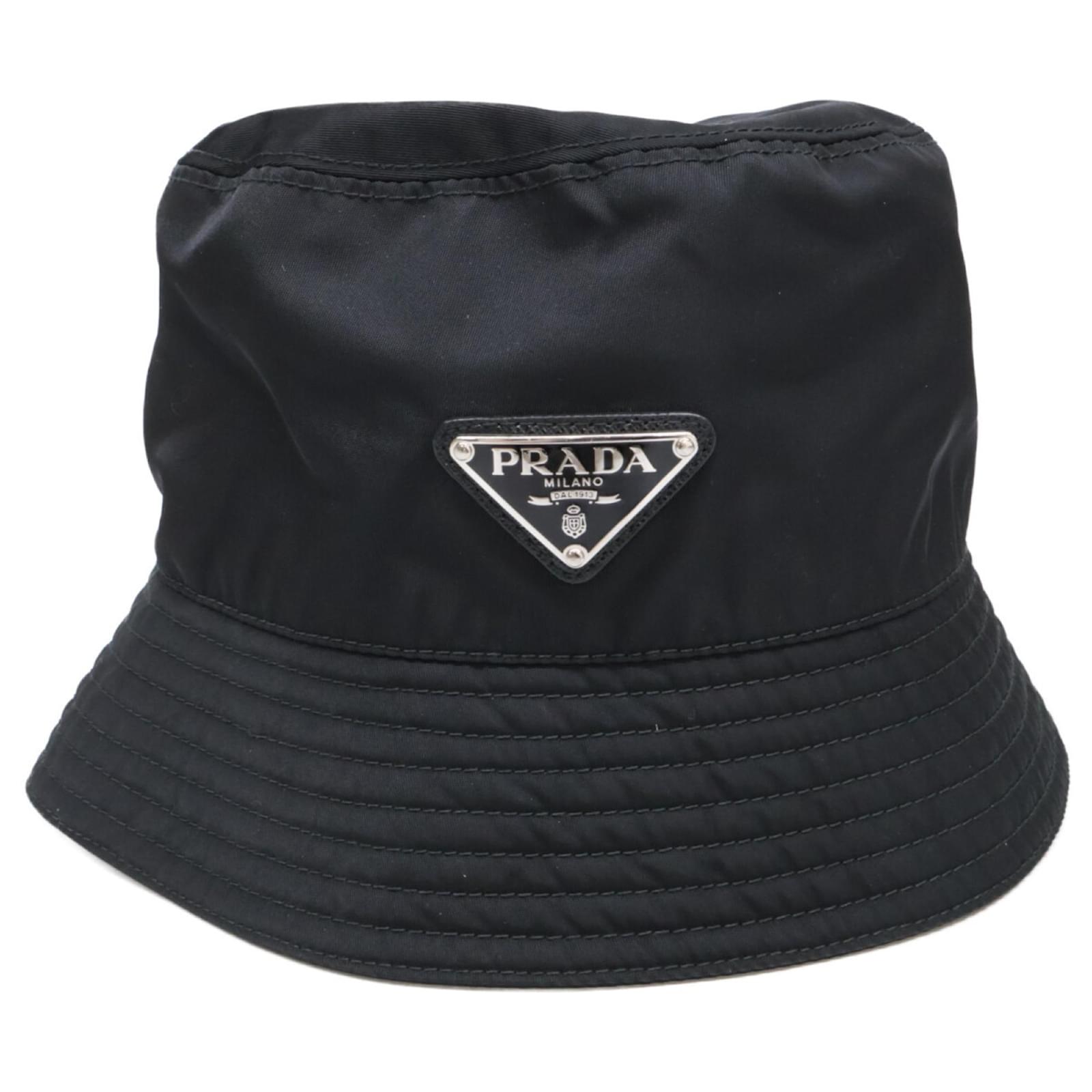 Prada Style Re-Nylon Bucket Hat Black detail 2