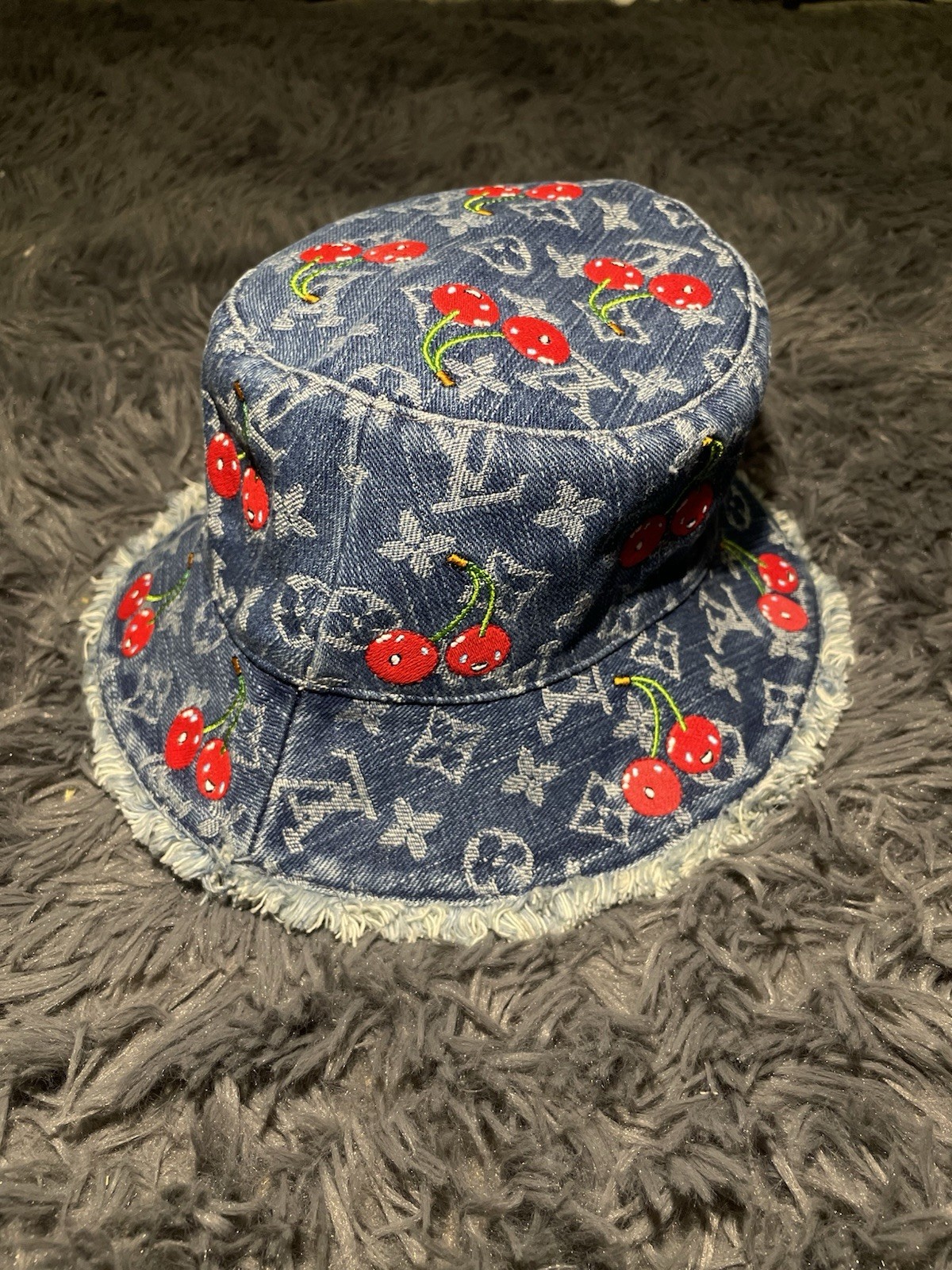 LV Style Bucket Hat 55 Cherry detail 4