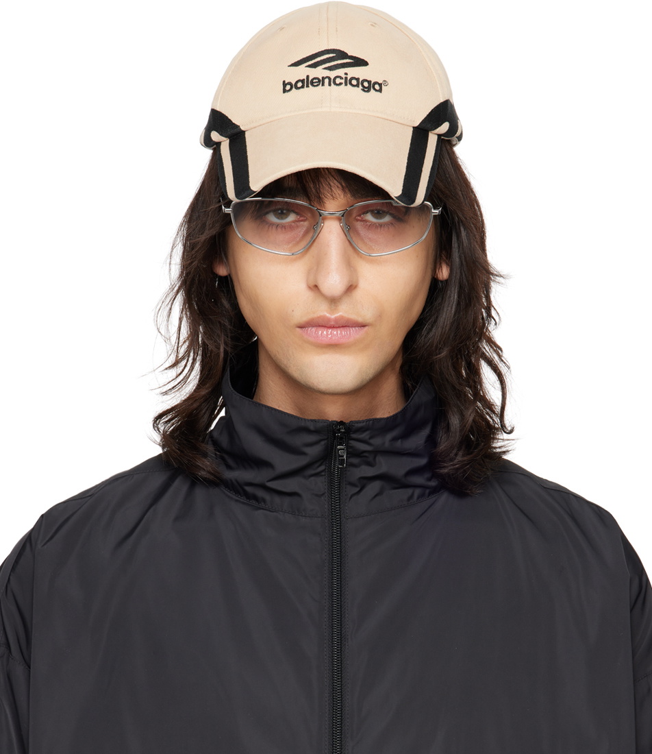 Balenciaga Style Sport Cap 81 Cream detail 2