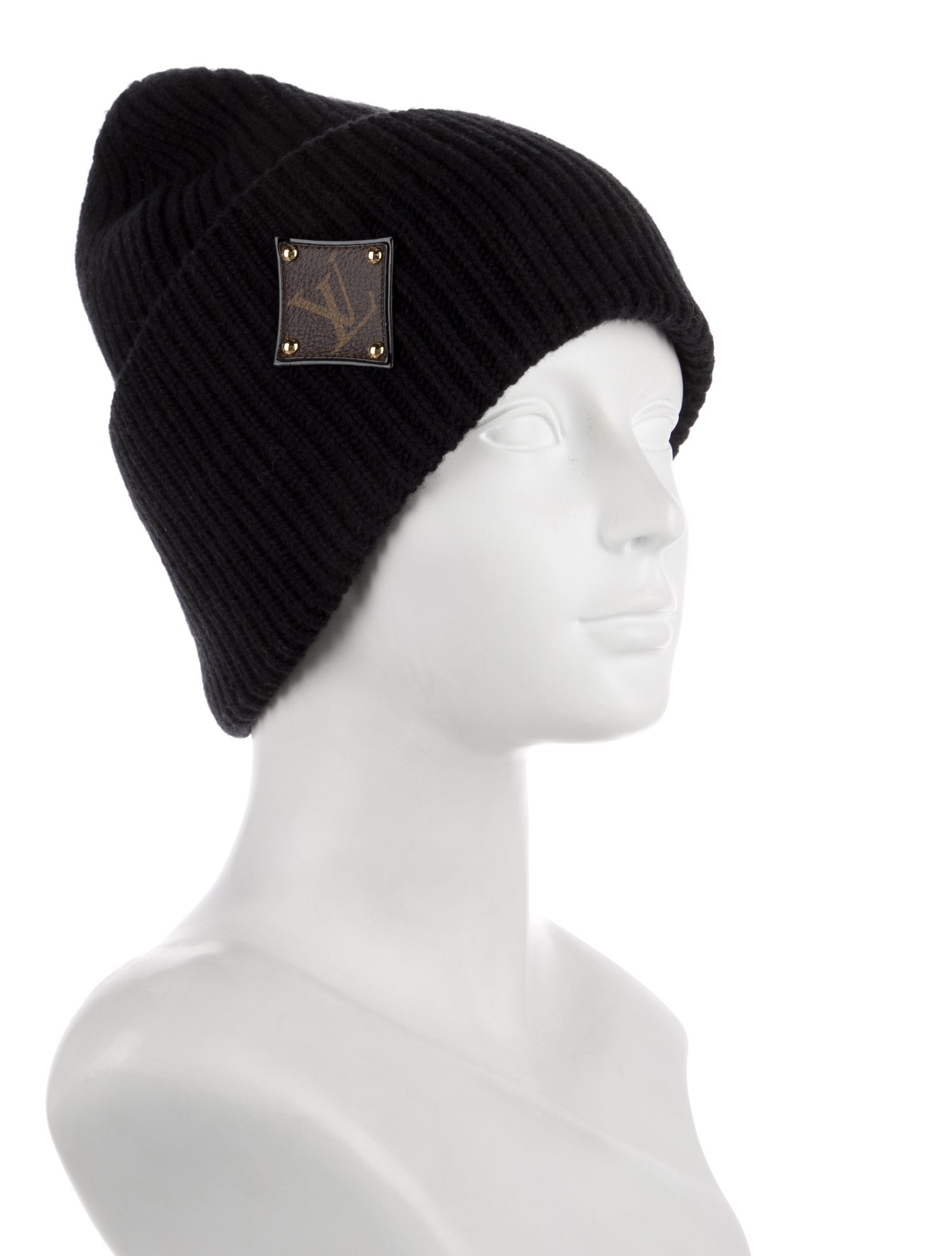 LV Style Wool Beanie 83 Charcoal detail 4