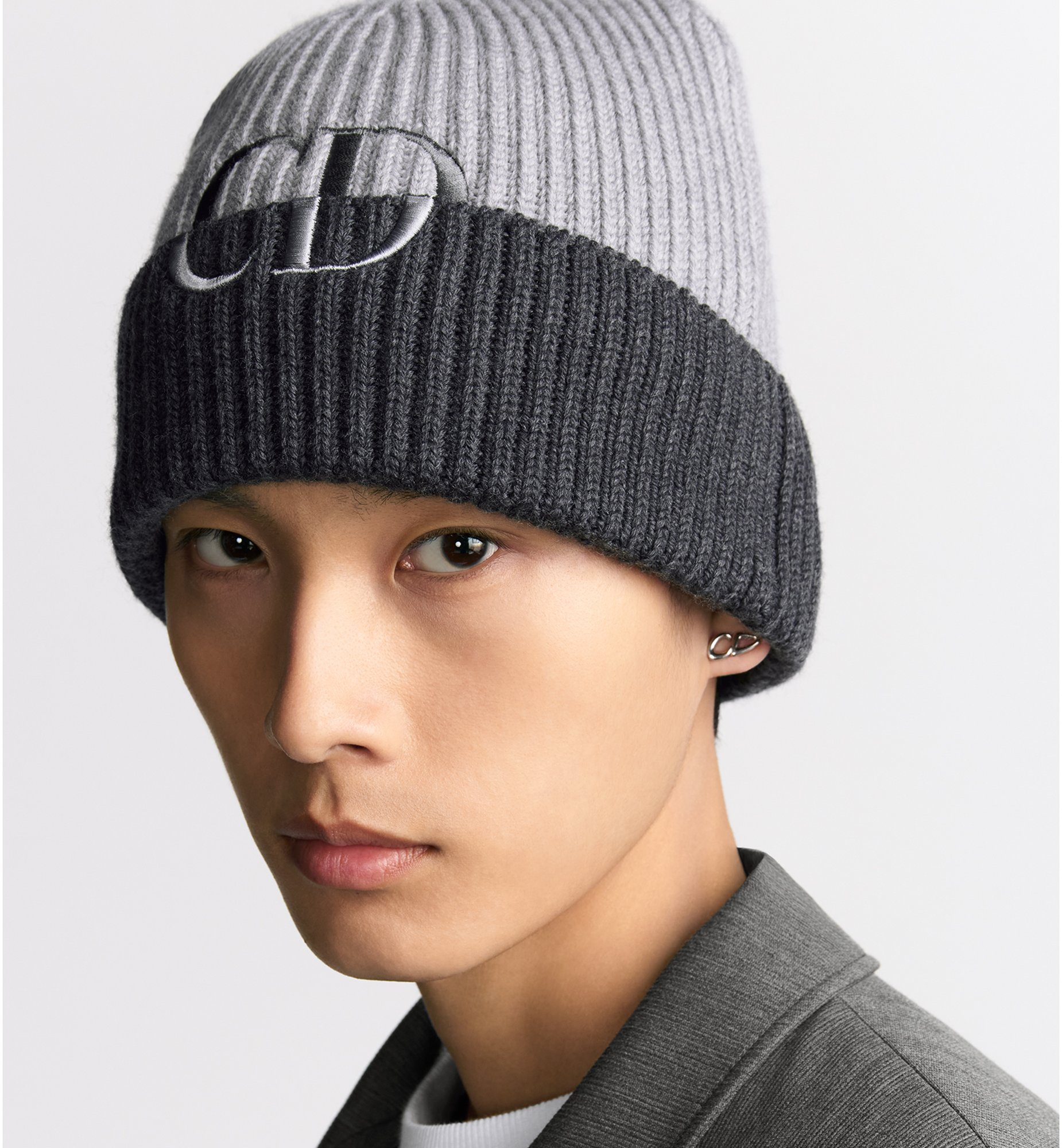 Dior Style Cuffed Beanie 95 Charcoal detail 2
