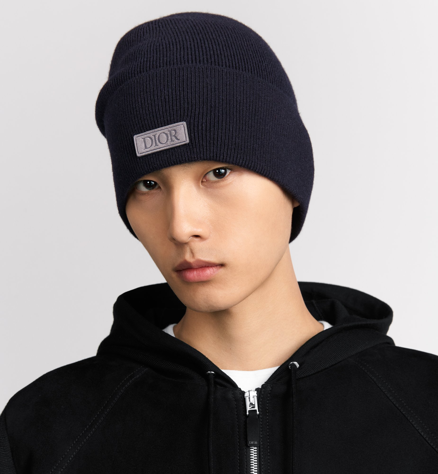 Dior Style Cuffed Beanie 95 Charcoal detail 3