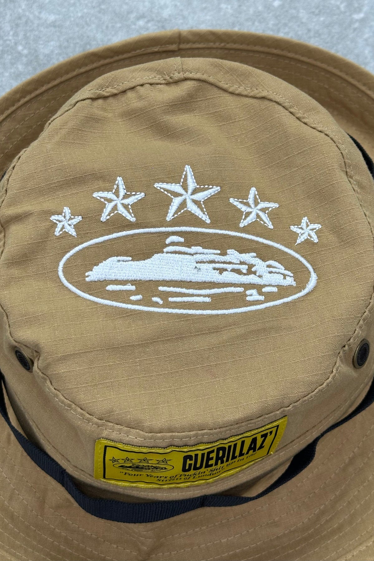 Corteiz Style Bucket Hat 111 Cream detail 4