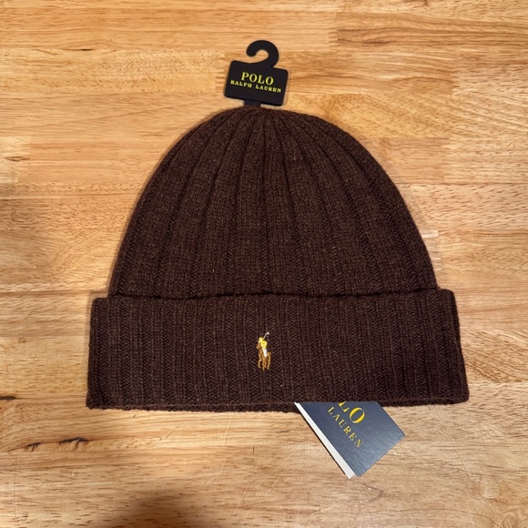 Polo Style Wool Beanie 118 Chocolate detail 2