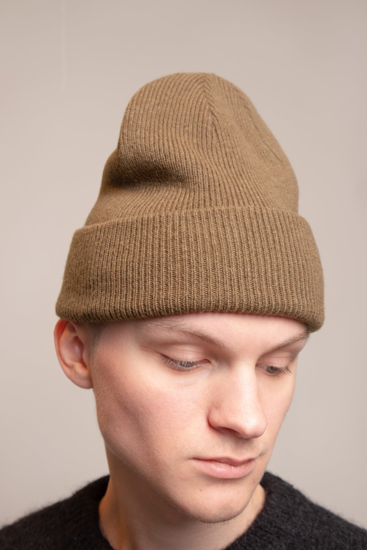 ALD Style Wool Beanie 123 Olive detail 3